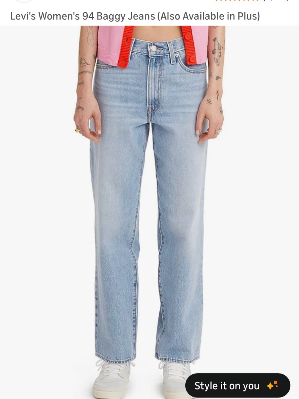 Levi's 94 baggy Jeans in light indigo size 28 (normally wear a 26)